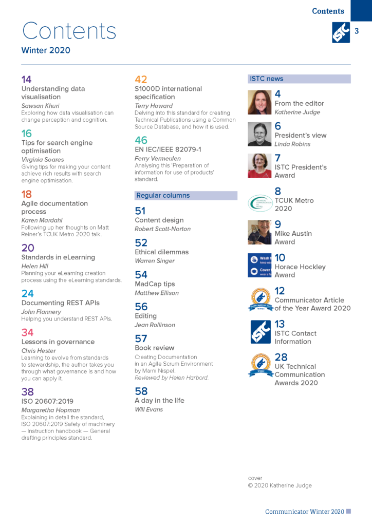 Winter 2020 Table of Contents